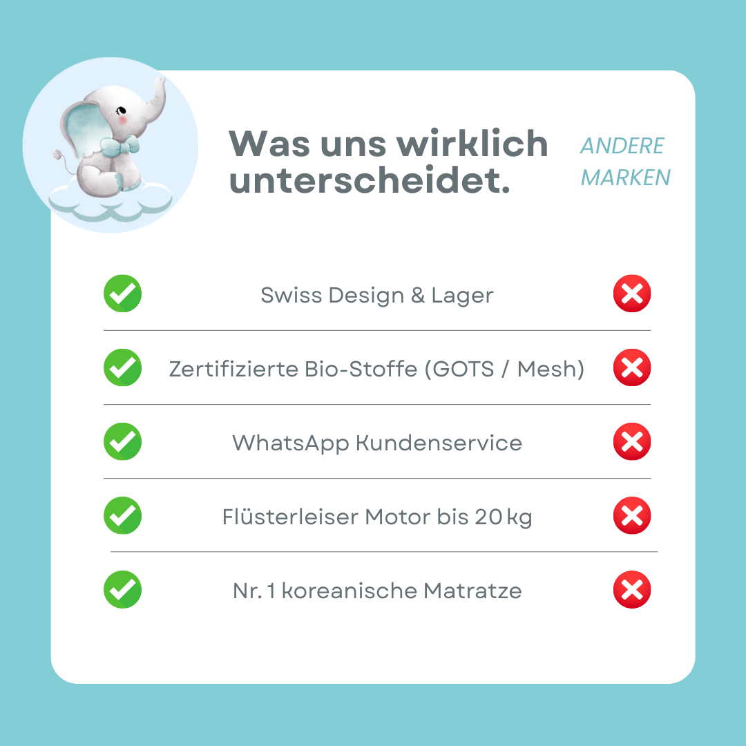 Federwiege mit Motor & Gestell - Sternentraum