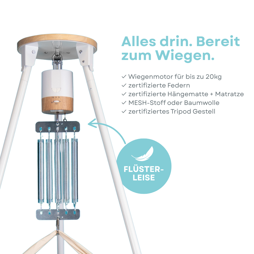 Federwiege mit Motor & Gestell - Sternentraum