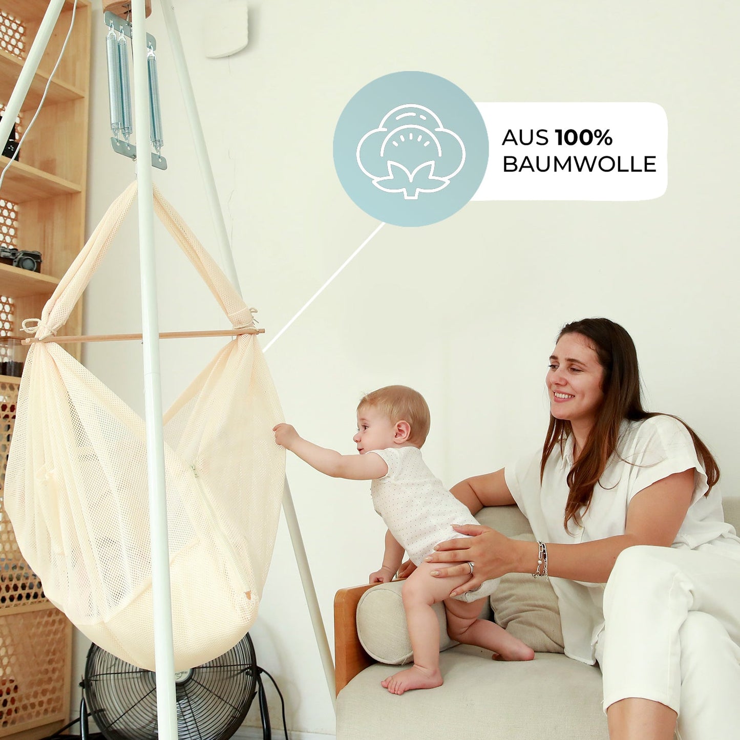 Federwiege mit Motor & Gestell  - Sternentraum